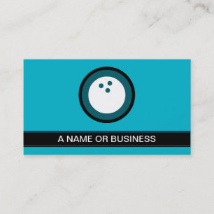 bowling turquoise bubble business card