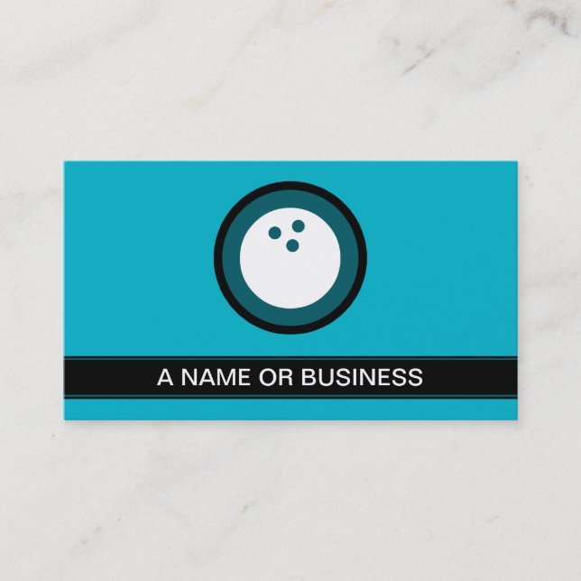 bowling turquoise bubble business card (Front)