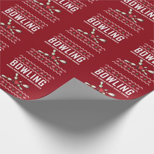 Bowling Ugly Christmas Sweater Wrapping Paper (Corner)