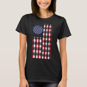 Bowling Usa Flag 4th Of July Patriotic Bowler Men  T-Shirt