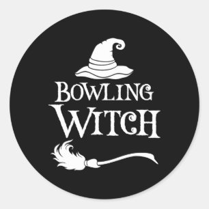 Bowling Witch Halloween Costume Shirt Classic Round Sticker
