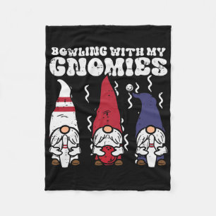 Bowling With Gnomies Bowler Gnome Matching Men Wom Fleece Blanket