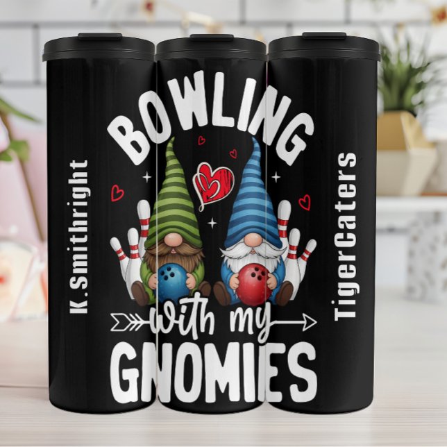 Bowling with My Gnomies Graphic Thermal Tumbler (Creator Uploaded)