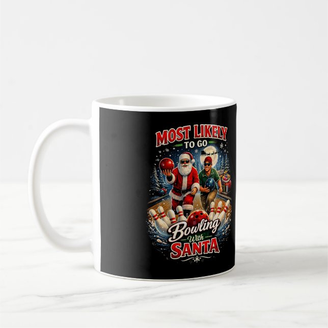 Bowling with Santa Coffee Mug (Left)
