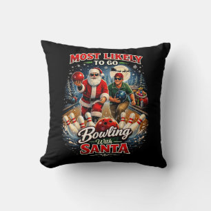 Bowling with Santa Cushion