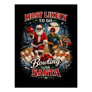Bowling with Santa Poster
