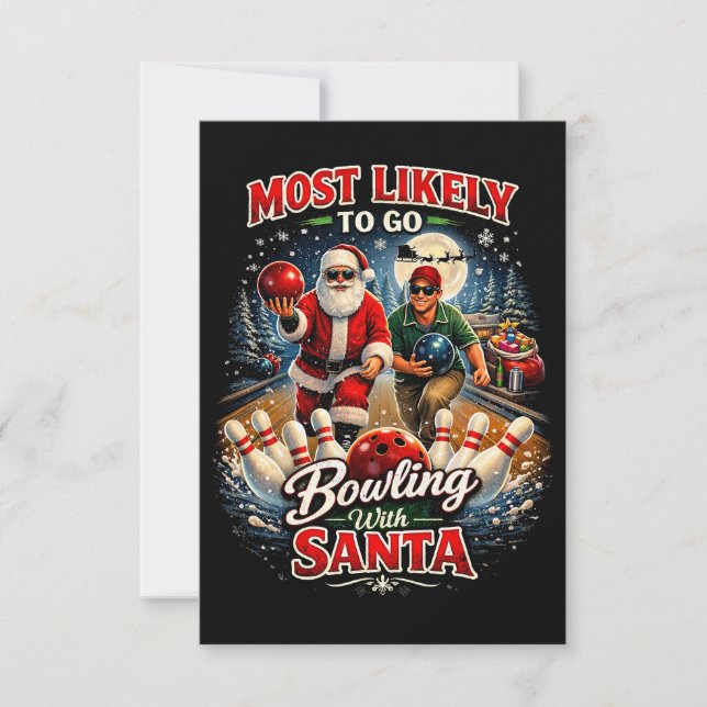 Bowling with Santa Thank You Card (Front)