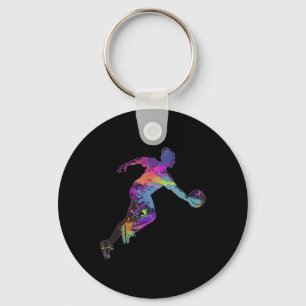 Bowling Woman Bowler Woman Paint Splash Key Ring