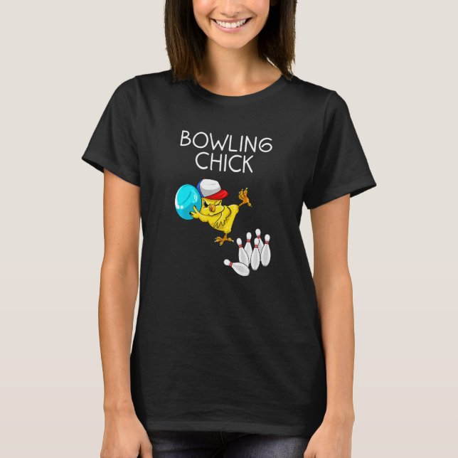 Bowling  Women Cute Bowling Chick Sports Athlete T-Shirt (Front)