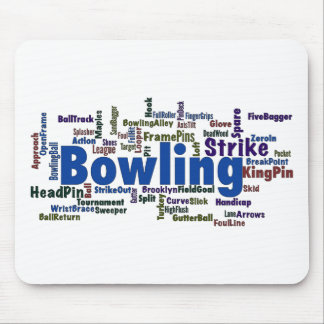Bowling Word Cloud Mouse Pad