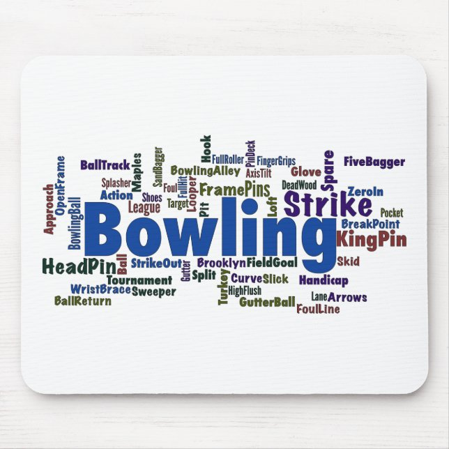 Bowling Word Cloud Mouse Pad (Front)