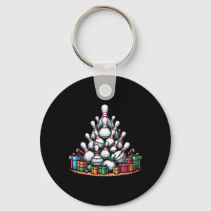 Bowling Xmas Lighting Santa Cute Bowling Christmas Key Ring