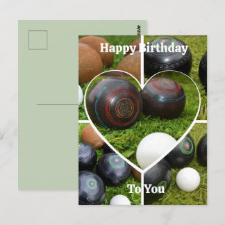 Bowls Heart Photo Collage, Birthday Postcard