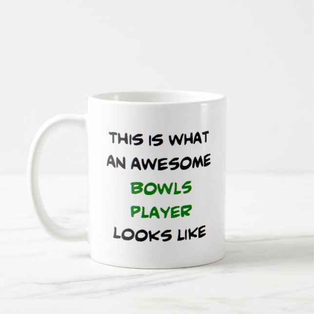 bowls player, awesome coffee mug (Left)