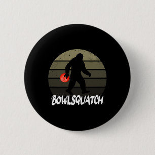 Bowlsquatch Bigfoot Bowling Ll Sasquatch Bowler Sq 6 Cm Round Badge