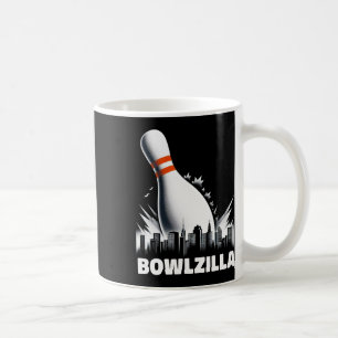 Bowlzilla Destroying City Ten Pin Men Kids Funny B Coffee Mug
