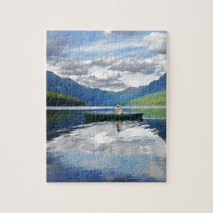 Bowman Lake - Glacier National Park Montana Jigsaw Puzzle