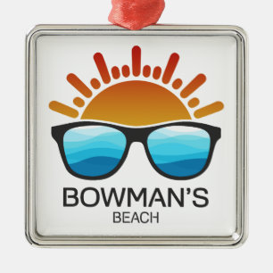 Bowman's Beach Florida Sunglasses Metal Ornament