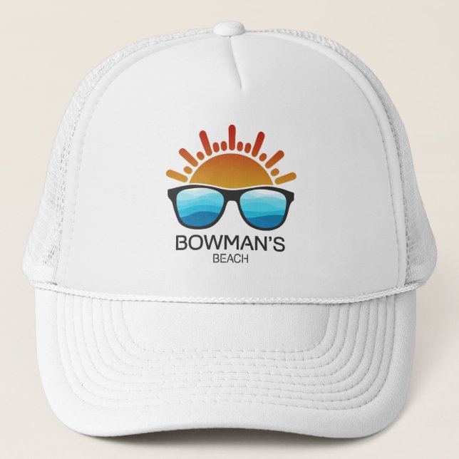 Bowman's Beach Florida Sunglasses Trucker Hat (Front)
