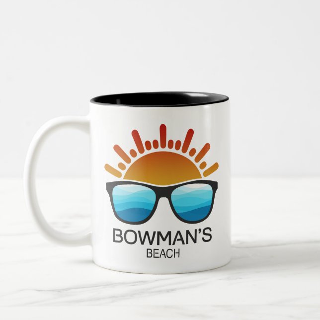Bowman's Beach Florida Sunglasses Two-Tone Coffee Mug (Left)