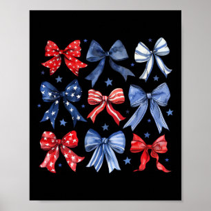 Bows 4th Of July Patriotic Bows Women Girls Kids Poster