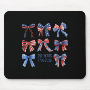 Bows American Flag 250 Years 1776-2026 250th Birth Mouse Pad