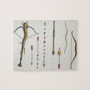 Bows and arrows from the 14th-15th century, plate jigsaw puzzle