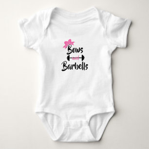 Bows and barbells baby bodysuit