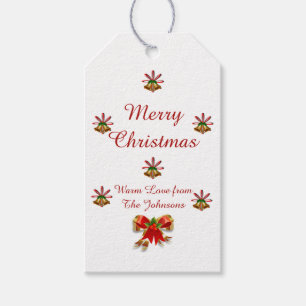 Bows and Bells Merry Christmas Gift Tag