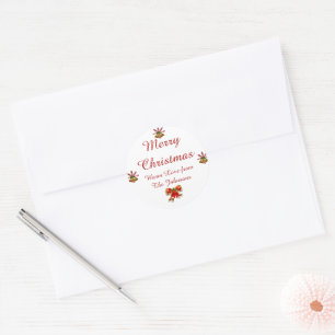 Bows and Bells Merry Christmas Stickers
