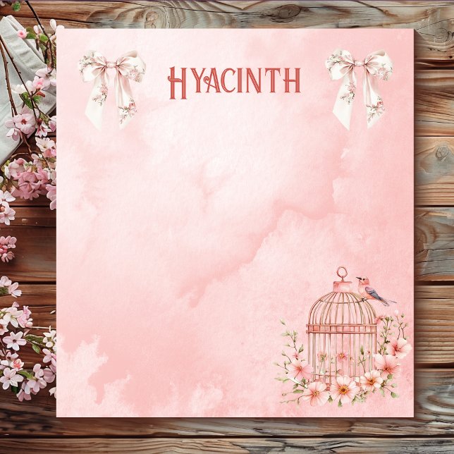 Bows and Birds  Pink Coquette Small Notepad (Creator Uploaded)