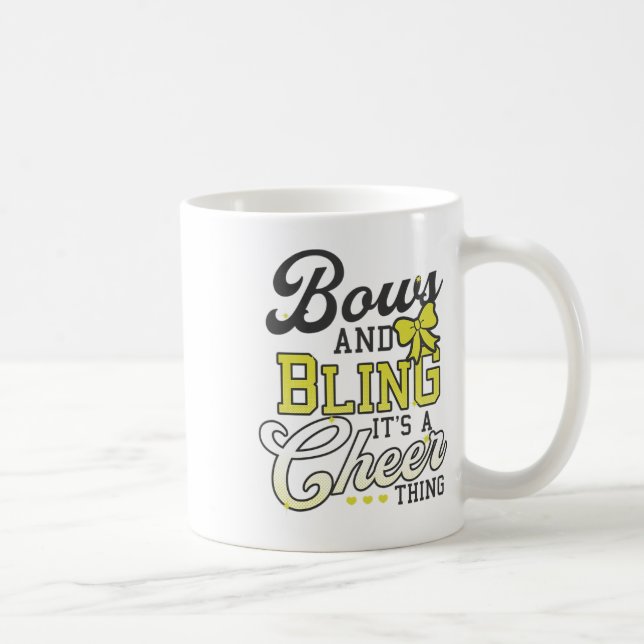 Bows And Bling A Cheer Thing Design Cheer Competit Coffee Mug (Right)
