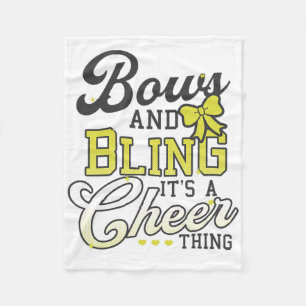 Bows And Bling A Cheer Thing Design Cheer Competit Fleece Blanket