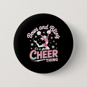 Bows And Bling It's A Cheer Thing Cheerleading Che 6 Cm Round Badge