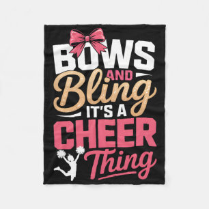 Bows And Bling It's A Cheer Thing Cheerleading Che Fleece Blanket