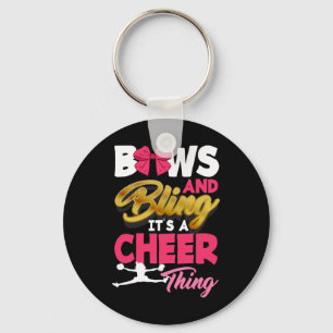 Bows And Bling It's A Cheer Thing Funny Cheerleadi Key Ring