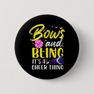Bows And Bling It's A Cheer Thing Gymnastics Cheer 6 Cm Round Badge