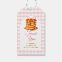 Bows and Brunch Pancake Pink 1st Birthday Gingham