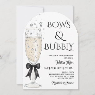 Bows and Bubbly Bridal Shower Invitation