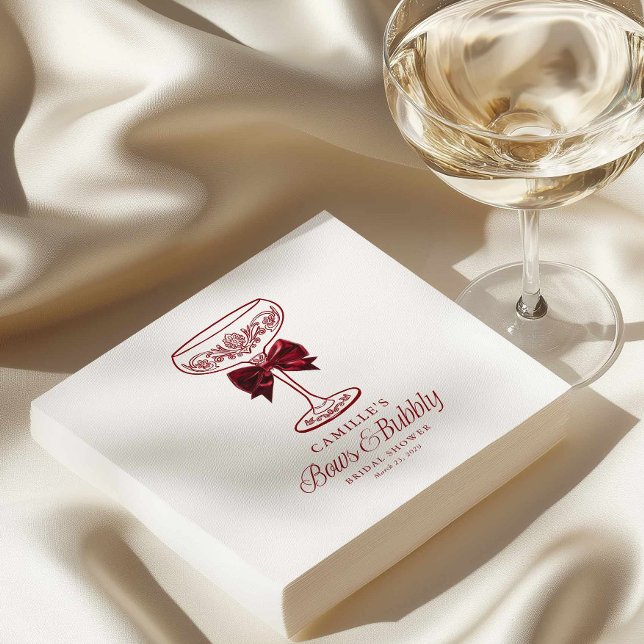 Bows and Bubbly Bridal Shower Napkins (Elegant Bows and Bubbly Bridal  Shower)