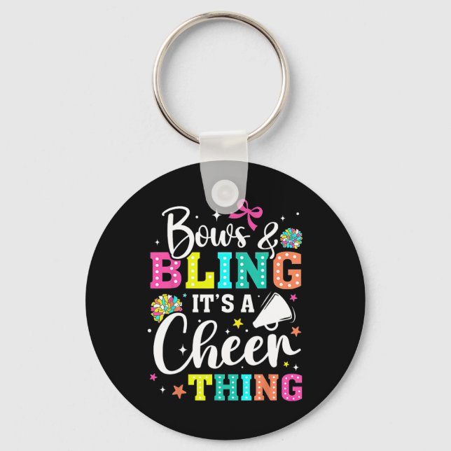Bows And Cheerleading, It's A Cheer Thing, Funny C Key Ring (Front)