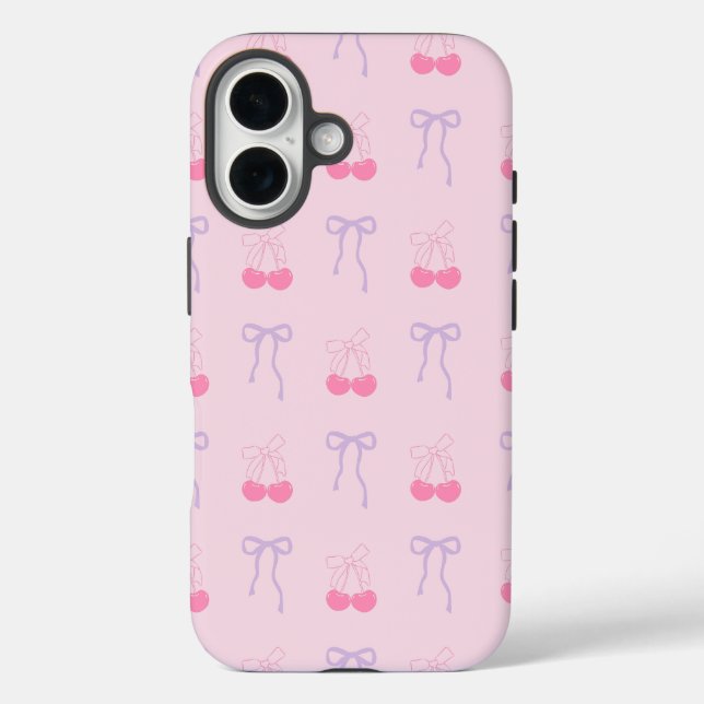 Bows and Cherries Aesthetic Iphone Case for her (Back)