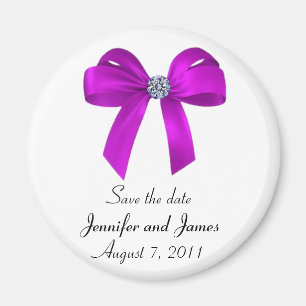 Bows and Diamonds Save the Date Magnet
