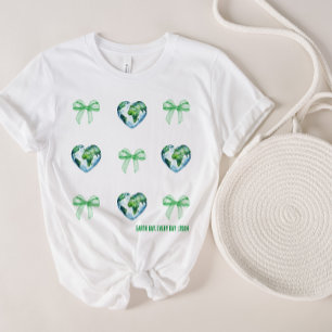 Bows and Hearts Earth Day Every Day Customisable T-Shirt