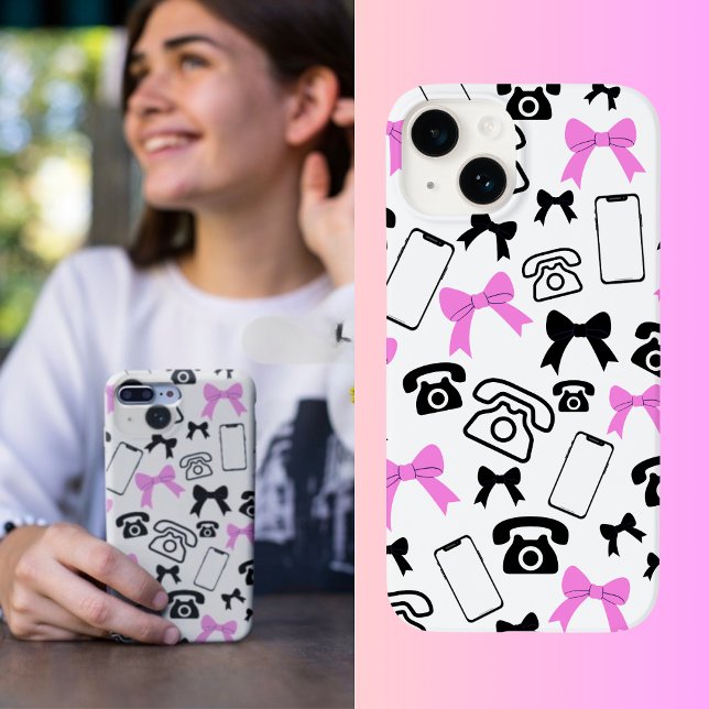 Bows and Phones iPhone Case (Cute and coquette!)