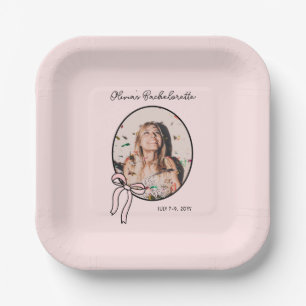 Bows & Babes Bachelorette Pink Girly Custom Paper Plate