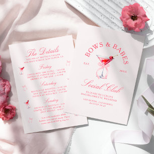 Bows & Babes Coquette Cherries Bachelorette Invitation