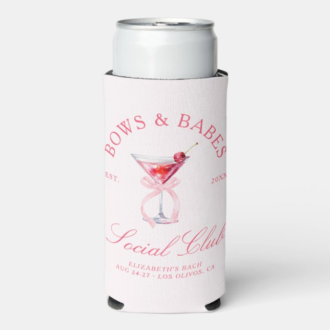 Bows & Babes Coquette Cherries Bachelorette Seltzer Can Cooler (Seltzer Front)