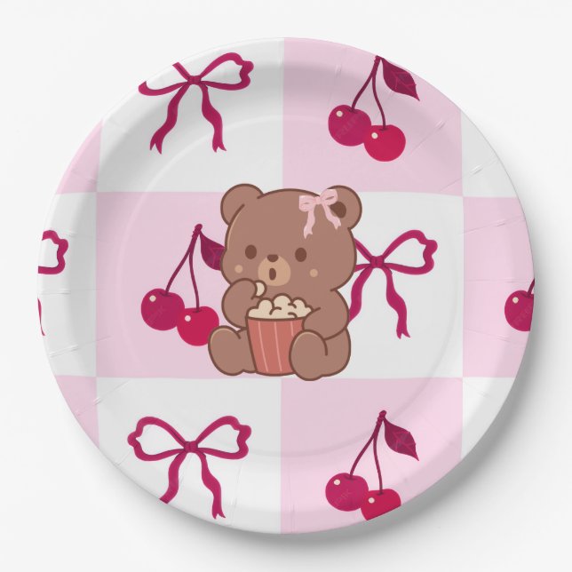 Bows & Bears Paper Plates (Front)