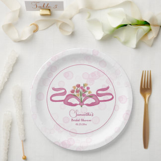 Bows & Bouquets Flower Bloom Bar Bridal Shower Paper Plate